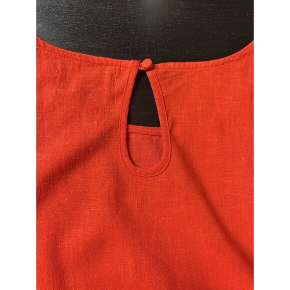 Mister Zimi Margot Maxi Dress Bright Red Purple Rhubarb Rick Rack Trim 8 Linen - Picture 10 of 11